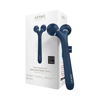 Afbeelding van GESKE SmartAppGuided™ Sonic Facial Roller 4 in 1 Dermaroller Apparaat voor gezicht Dermarol Professionele gezichtsroller Verstevigt en definieert de huid van het