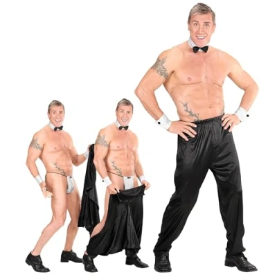Afbeelding van Widmann Chippendales Kostuum Wegtrek Mannelijke Stripper Broek Chippendale Zwart XL Carnavalskleding Verkleedkleding