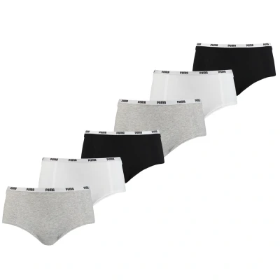 Afbeelding van 6 x Puma Short Mini Zwart/Wit/Grijs maat M