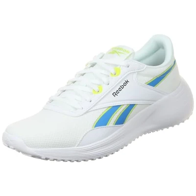 Afbeelding van Reebok LITE 4 Stabiliteit hardloopschoenen, Heren, Maat: 43, White kinetic blue acid yellow Textiel/ synthetisch