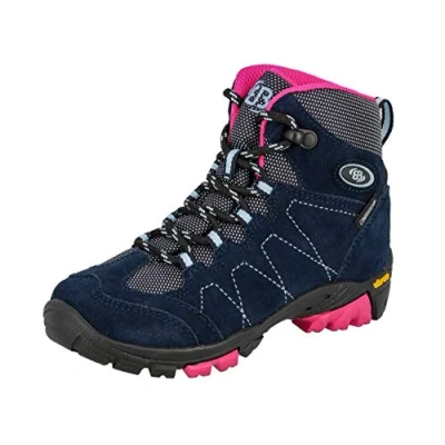 Afbeelding van Brütting Bergen High Meisjes Trekking &amp; wandellaarzen, Marineblauw/felroze/blauw, 32 EU