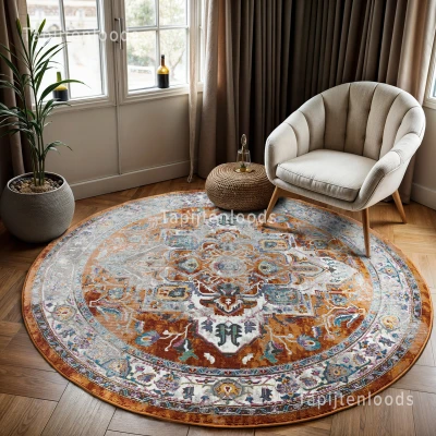 Afbeelding van Picasso Castana Vintage Vloerkleed Terra / Multi Laagpolig 240 cm Rond Polypropyleen Tapijtenloods