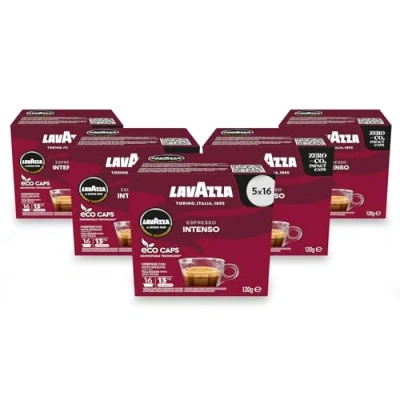 Afbeelding van Lavazza A Modo Mio Espresso Intenso, koffie, koffiecapsules, geroosterde 80 capsules