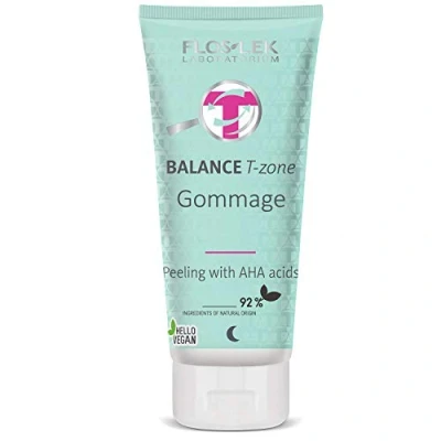 Afbeelding van FLOSLEK Gommage Fruitzuurpeeling, gezichtscrub met AHA zuren, 125 g, gezichtsmasker, mee eters, puistjes en puisten, huidverzorging voor mensen van alle leeftijden, huidtypes
