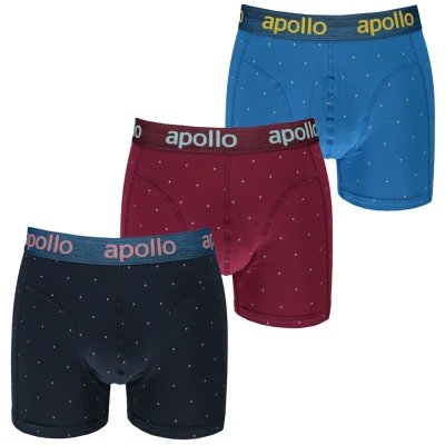 Afbeelding van 3 x Apollo Boxershort Blue / Burgundy Dots maat XXL