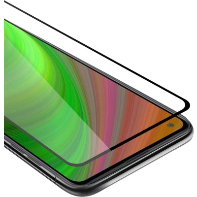Afbeelding van Cadorabo Screenprotector geschikt voor Samsung Galaxy A21 Volledig scherm pantserfolie Beschermfolie in TRANSPARANT met ZWART Gehard (Tempered) display beschermglas 9H hardheid 3D Touch