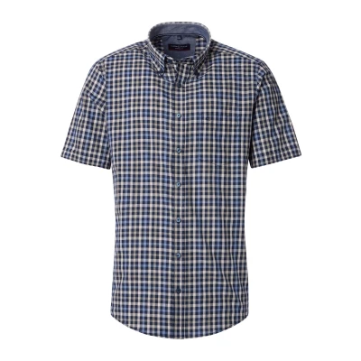 Afbeelding van Casa Moda overhemd korte mouw blauw geruit