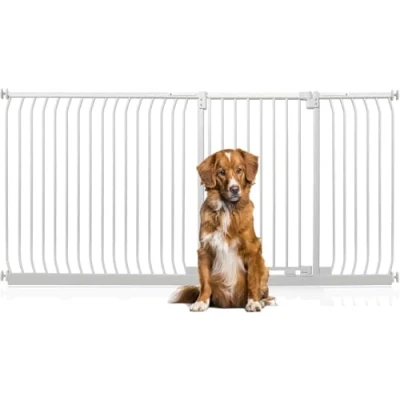 Afbeelding van Bettacare Extra Tall Elite Hondenhek, 207cm 216cm, Mat Wit, Hoog 100cm in Hoogte, Druk Montage Hek voor Honden en Puppy&#039;s, Huisdier Hond Barrière, Eenvoudige Installatie