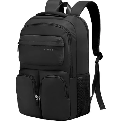 Afbeelding van Laptoprugzak, college rugzak, 15,6 inch, casual zakelijke dagrugzak voor school, reizen, werk, camping, rugzak mannen en vrouwen, zwart