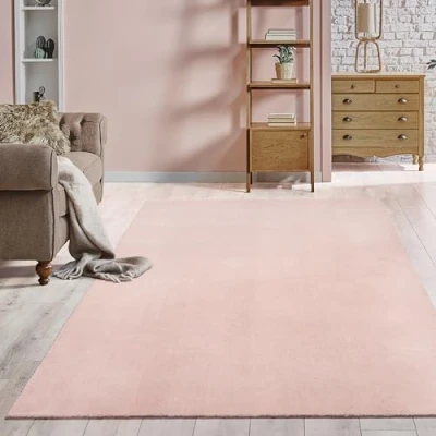 Afbeelding van the carpet relax Moderne pluizige kortpolige tapijt, antislip onderkant, wasbaar tot 30 graden, superzacht, bontlook, Blush, 200 x 280 cm