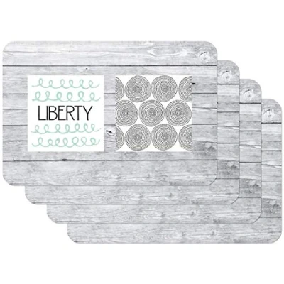 Afbeelding van Venilia placemat voor eetkamer Liberty, set van 4, afwasbaar polypropyleen, geschikt levensmiddelen, 45 x 30 cm, 4 stuks, 59083