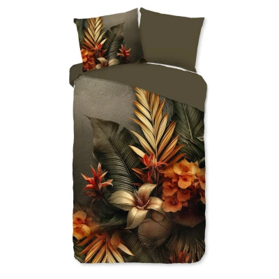Afbeelding van Good Morning Savory dekbedovertrek 1 persoons (140x200/220 cm + sloop) Bruin