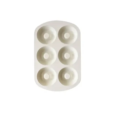 Afbeelding van ScrapCooking Donutvorm met antiaanbaklaag 6 vormen voor donuts en baba&#039;s metalen vorm geschikt oven vriezer bakvorm cake beige 1298