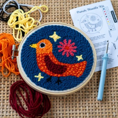 Afbeelding van Punch Needle Set Vogel van Kikkerland