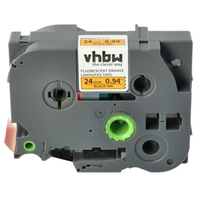 Afbeelding van vhbw Vervangende labeltape voor Brother TZE B51, TZ B51 labelprinter, 24 mm, zwart op neonoranje