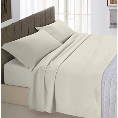 Afbeelding van Max Color Beddengoed set (plat 240x300, hoeslaken 170x200cm+2 kussenslopen 50x80cm), crème, DOUBLE