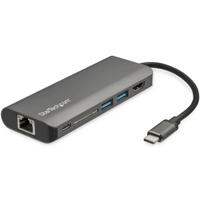 Afbeelding van StarTech.com DKT30CSDHPD3 USB 3.0 (3.1 Gen 1) Type C Zwart, Grijs notebook dock &amp; poortreplicator