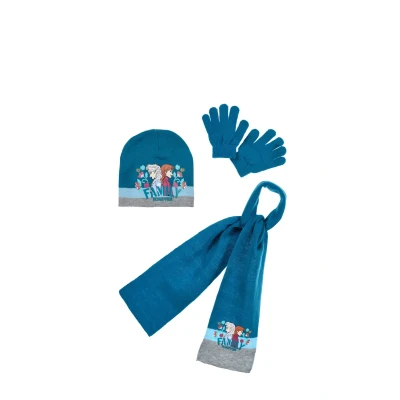 Afbeelding van Frozen winterset muts / sjaal handschoenen blauwgroen maat 54 cm