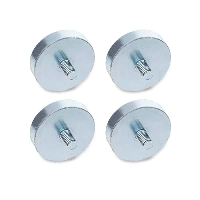 Afbeelding van Ganter Normelemente GN 50.3 ND 10 M4 magneten met buitendraad, zilver, 4 stuks