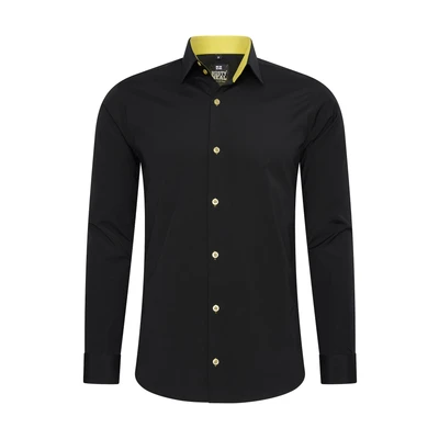 Afbeelding van Rusty Neal Herenoverhemd premium slim fit lange mouwen stretch contrast overhemd business overhemden vrijetijdshemd