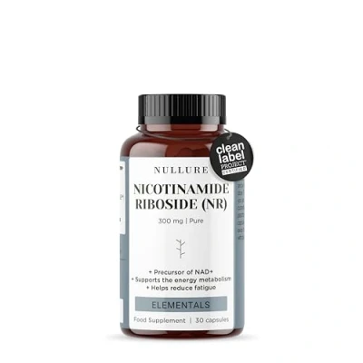 Afbeelding van Nullure Nicotinamide Riboside (NR) Precursor van NAD + 300mg +99% zuiverheid Veganistisch Anti vermoeidheid · veroudering Metabolisme Energie NMN Alternatief 30 caps (1 maand)