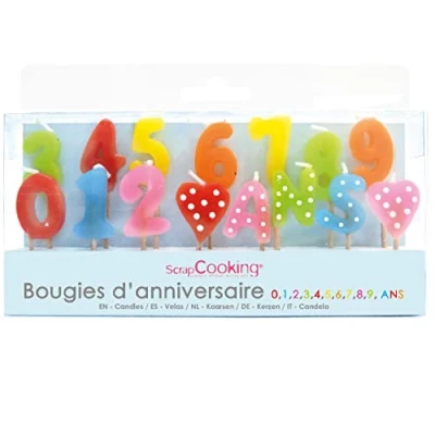 Afbeelding van SCRAPCOOKING 5006 1,2,3 jaar set 15 kaarsen paraffine meerkleurig 10,5 x 17 2 cm