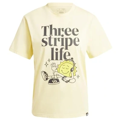 Afbeelding van adidas Dames POSITIVITY GRAPHIC TEE, almost yellow, S