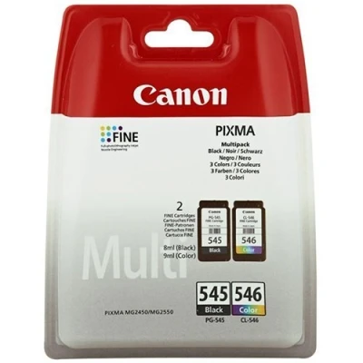 Afbeelding van Canon Inktpatronen PG 545 + CLI 546 BK/C/M/Y Multipack zwart 8 ml 9 origineel voor PIXMA printer