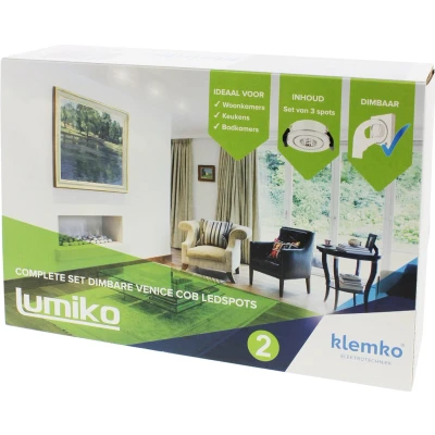 Afbeelding van Klemko Lumiko Venice COB pakket met 3x ledspot 3000K dimbaar