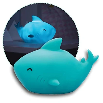Afbeelding van reer Lumilu Sea Life Shark, 52303, schattig haai nachtlampje, leuk doopcadeau, verjaardagscadeau voor jongens en meisjes, blauw