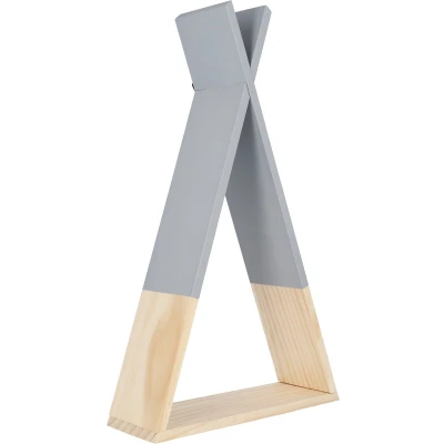 Afbeelding van QUVIO Wandplank driehoek Hout Grijs