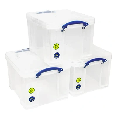 Afbeelding van Really Useful Opbergdozen 3 Pack 35 L Kleurloos