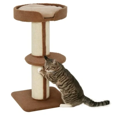 Afbeelding van PawHut Kattenboom speelboom krabpaal met platform sisal pluche D30 269
