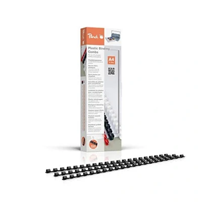 Afbeelding van Peach Plastic bindruggen A4 6mm 25 vellen 100 stuks zwart PB406 02