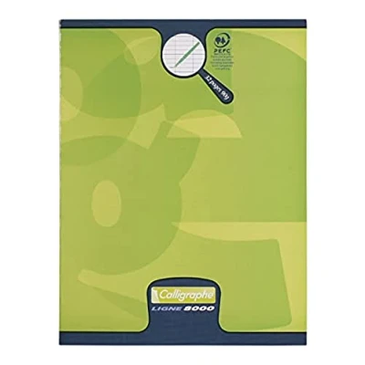 Afbeelding van Calligraphe 108703C Set van 20 Groen Geniet Schriften 17x22 cm 32 3mm 12/12 vergroten ruiten Pagina&#039;s 90g Papier Offset karton kaft Merk Clairefontaine
