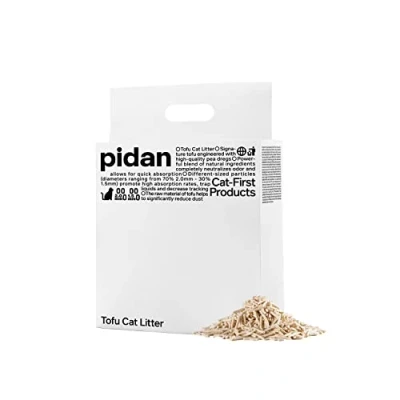 Afbeelding van pidan Tofu kattenbakvulling klonterend, doorspoelbaar, ultra absorberend en sneldrogend, 100% natuurlijke ingrediënten strooisel, oplosbaarheid in water, echt stofvrij, minder verstrooiing (1 x 1 zak)