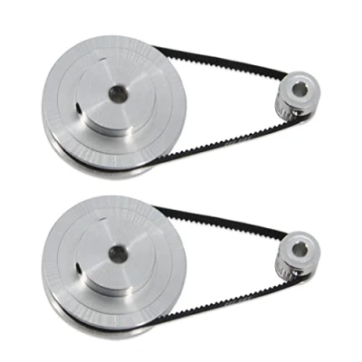 Afbeelding van Befenybay 2Kit 2GT Synchrone Wiel 20 &amp; 80 Tanden 6.35mm Boring Aluminium Timing Katrol met 2 stks Lengte 250mm Breedte 6mm Riem (20 80T 6.35B 6)