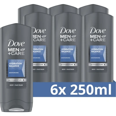Afbeelding van Dove Men Hydration Balance Douchegel 6 x 250 ml Voordeelverpakking