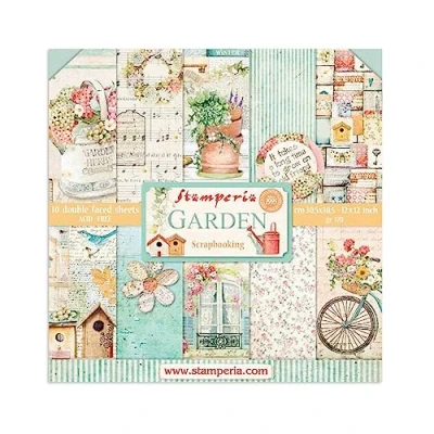 Afbeelding van STAMPERIA SBBL43 Papierblok 10 vellen dubbelzijdig Tuin, papier, meerkleurig, 30,5 x (30,5 12 inch)