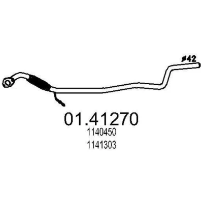 Afbeelding van MTS 01.41270 Uitlaatpijp 2170mm voor middendemper FORD: FIESTA 5