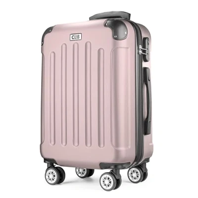 Afbeelding van POSH Hardshell koffer, Koffer &amp; trolleys, rolkoffer, handbagage, reiskoffer met wielen, grote middelgroot, klein, ABS, lichte kofferset, 3 delig in M L XL, poederroze, X Large, ABS