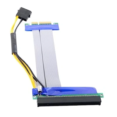 Afbeelding van CY PCI E Express 4x naar 16x Flex Cable Riser Card Adapter met 4pin Power Extender Converter