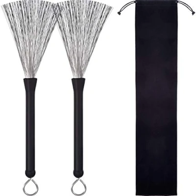 Afbeelding van JIAN YA NA 1 Paar Drumborstels Intrekbare Draad Borstels Drums Drum Sticks Borstel