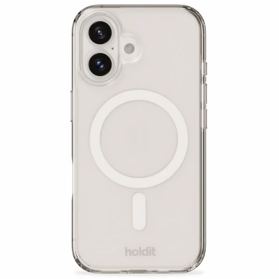 Afbeelding van Apple iPhone 16 MagSafe Hoesje Gerecycled kunststof Holdit Hardcase/Backcover Wit Telefoonhoesje