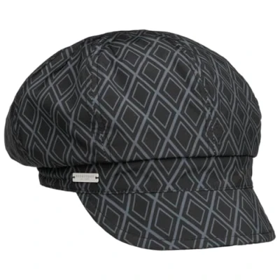 Afbeelding van Seeberger Twotone Newsboy Regen Cap Dames Zwart One Size, Zwart, 7/7 1/4