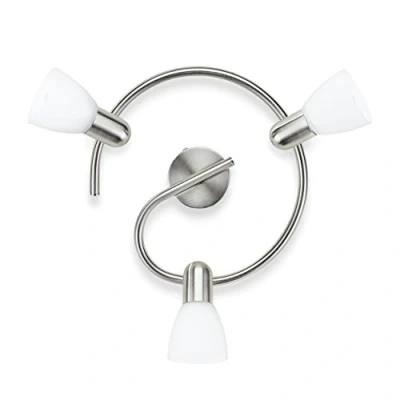 Afbeelding van Philips Burlap lamp, draaibaar, zonder gloeilamp, 3 x 40 W, Bianco nikkel
