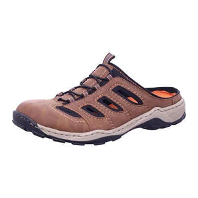 Afbeelding van Rieker heren 8096 slippers, Bruin combi, 46 EU