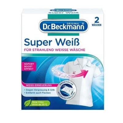Afbeelding van Dr. Beckmann Super Weiss bleken waszakjes 2x 40g