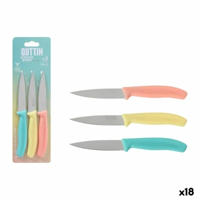 Afbeelding van Schiller messenset Quttin Basic Multicolour Roestvrij staal 9 cm 3 Onderdelen (18 Stuks)