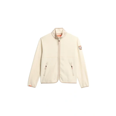 Afbeelding van Superdry Vrouwen Active Fleece met Volledige Rits Crème Grootte: 44